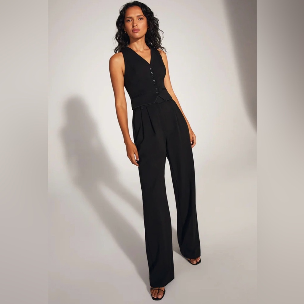 NEW Favorite Daughter The Favorite Pants Black High Waist Wide Leg Size 8